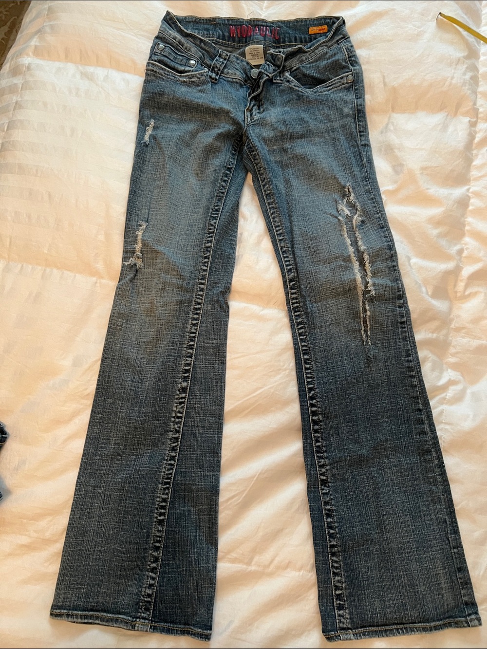 Hydraulic Women's Dark Blue Distressed Bootcut Jeans